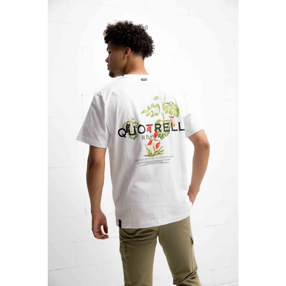 Quotrell Bloemen T-shirt Heren Wit White Heren