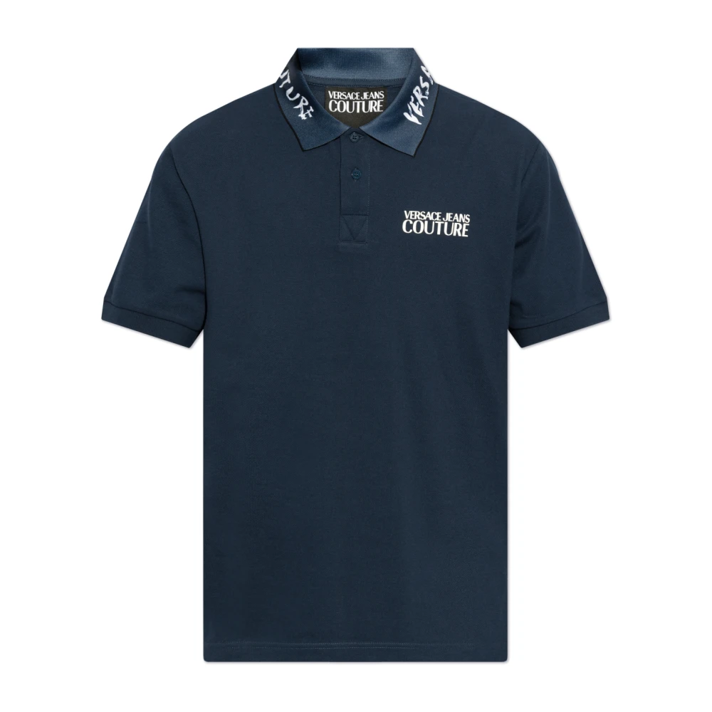 Versace Jeans Couture Polo met bedrukt logo Blue Heren