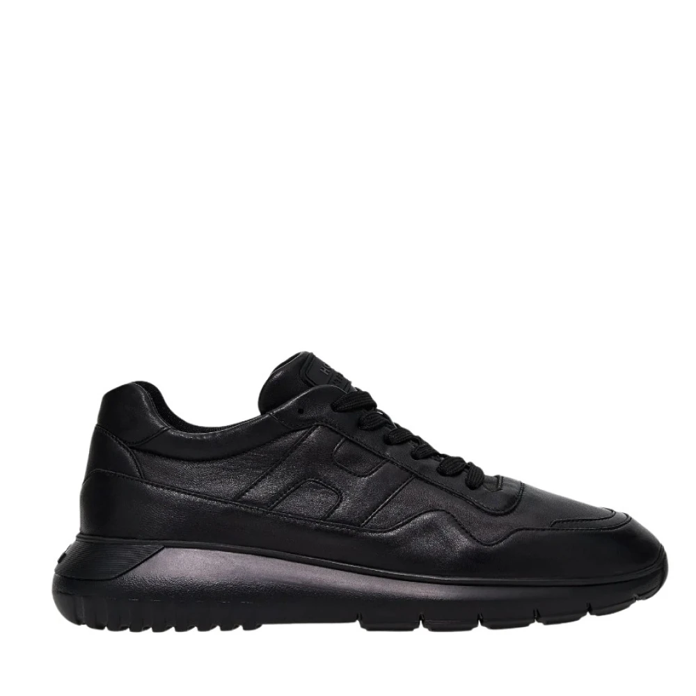 Hogan Zwarte Leren Sneakers Black Heren