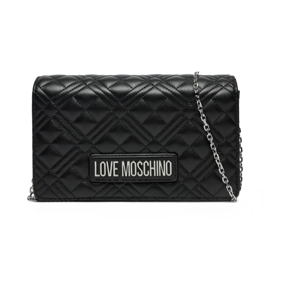 Love Moschino Women's Black Cross Body Bags, One Size, Quilted Pochette