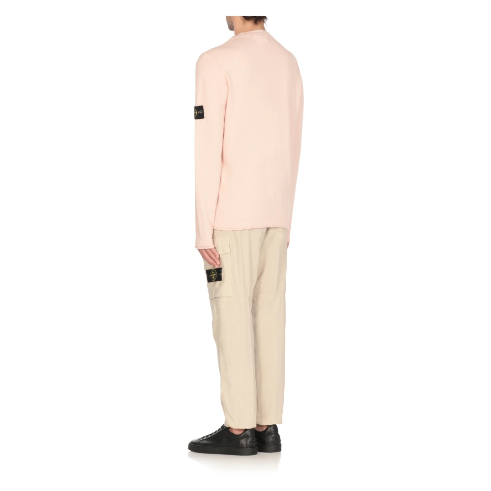 Stone Island Roze Katoenen Trui met Logopatch Pink Heren