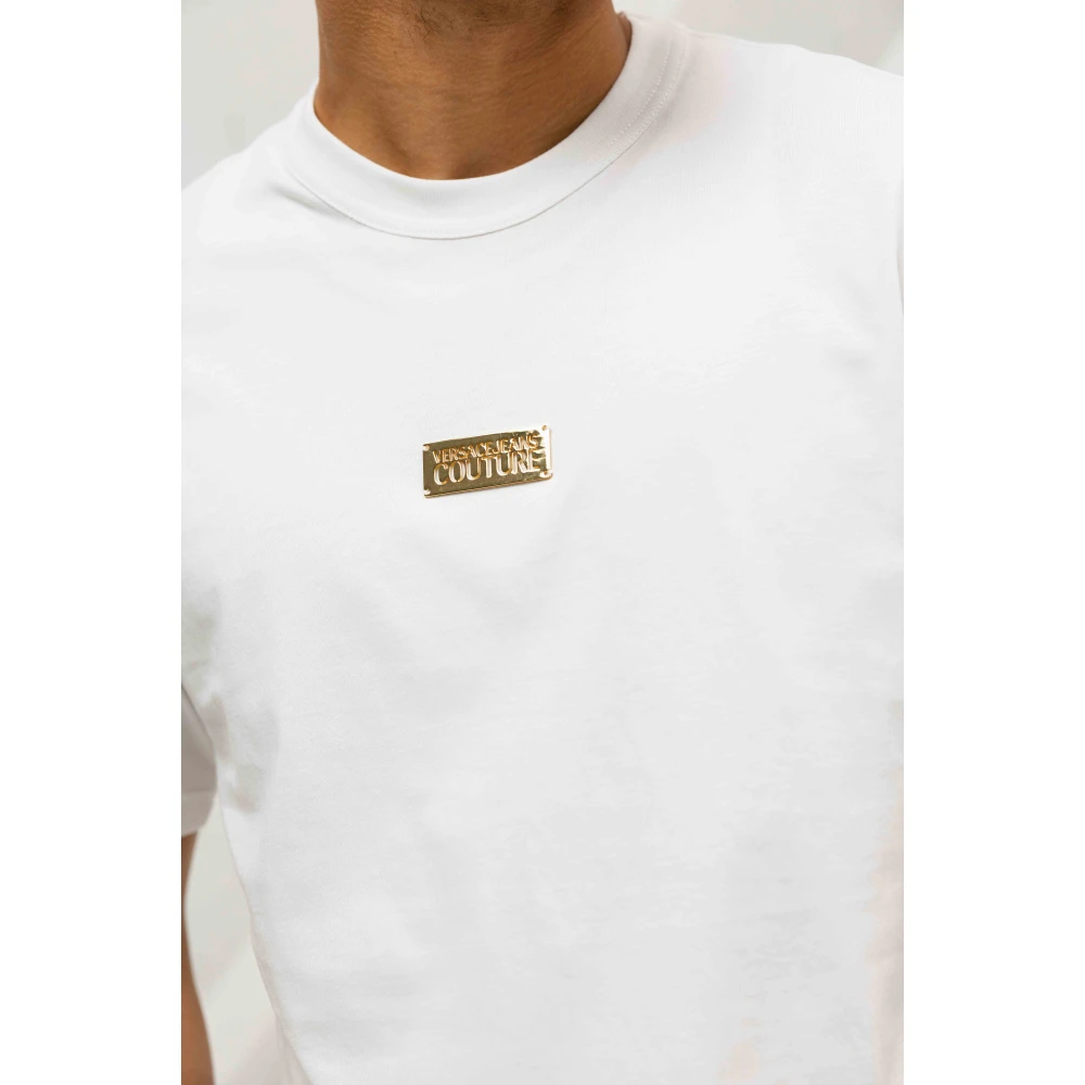 Versace Jeans Couture Plate Logo T-Shirt Wit Heren White Heren