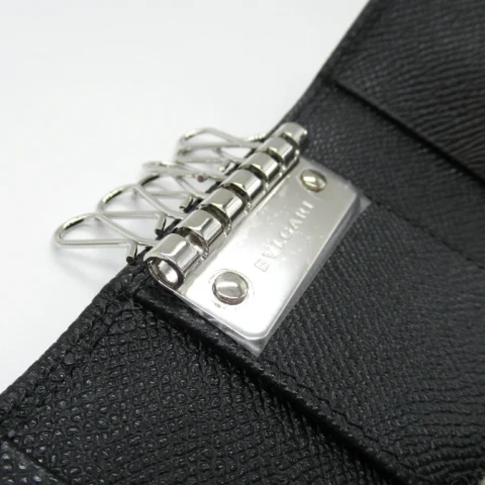 Bvlgari Vintage Pre-owned Leather key-holders Black Heren