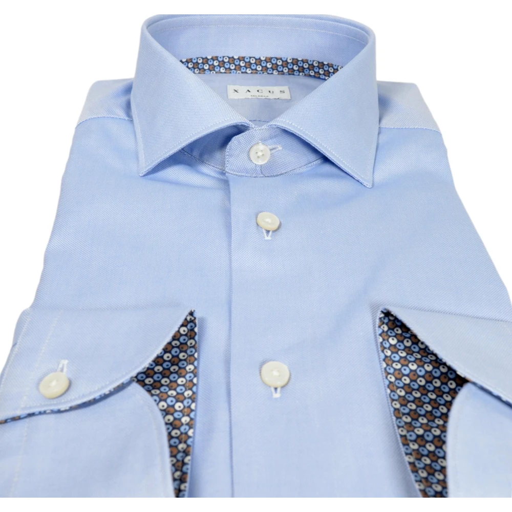 Xacus Franse Kraag Oxford Overhemd met Contrasten Blue Heren