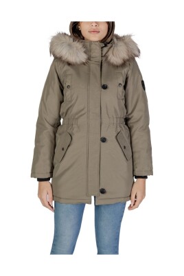 manteau-parka-en-polyester-vert