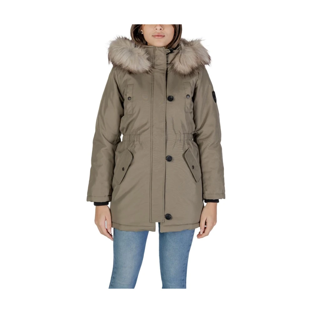 Only Groene Polyester Parka Jas Green Dames