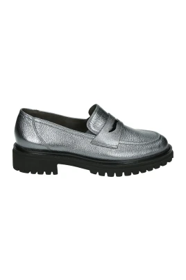 Silver Slip-Ons med Gummisula