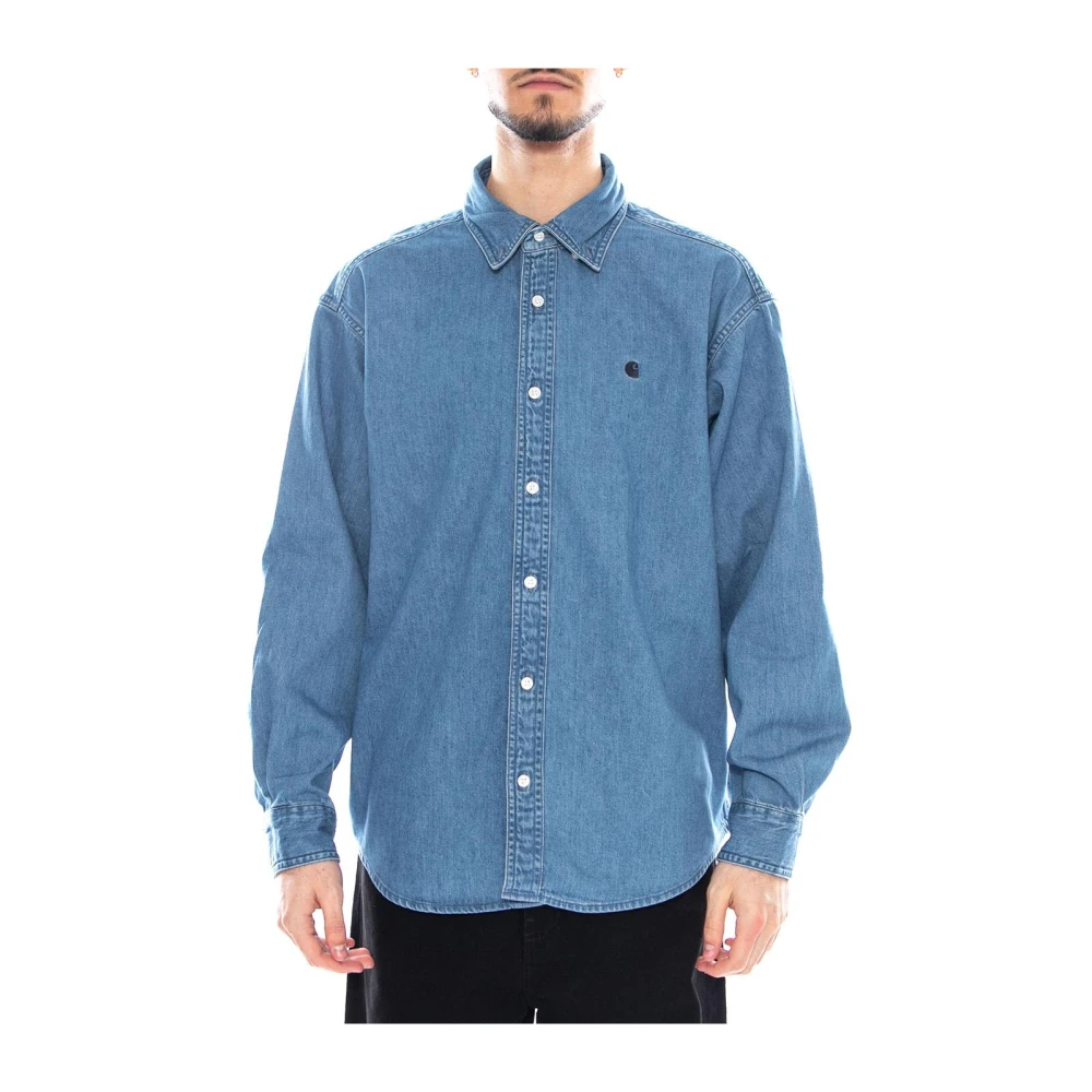 Carhartt Wip Men's Blue L/S Lucas Shirt - Casual Shirts - M - Shirts