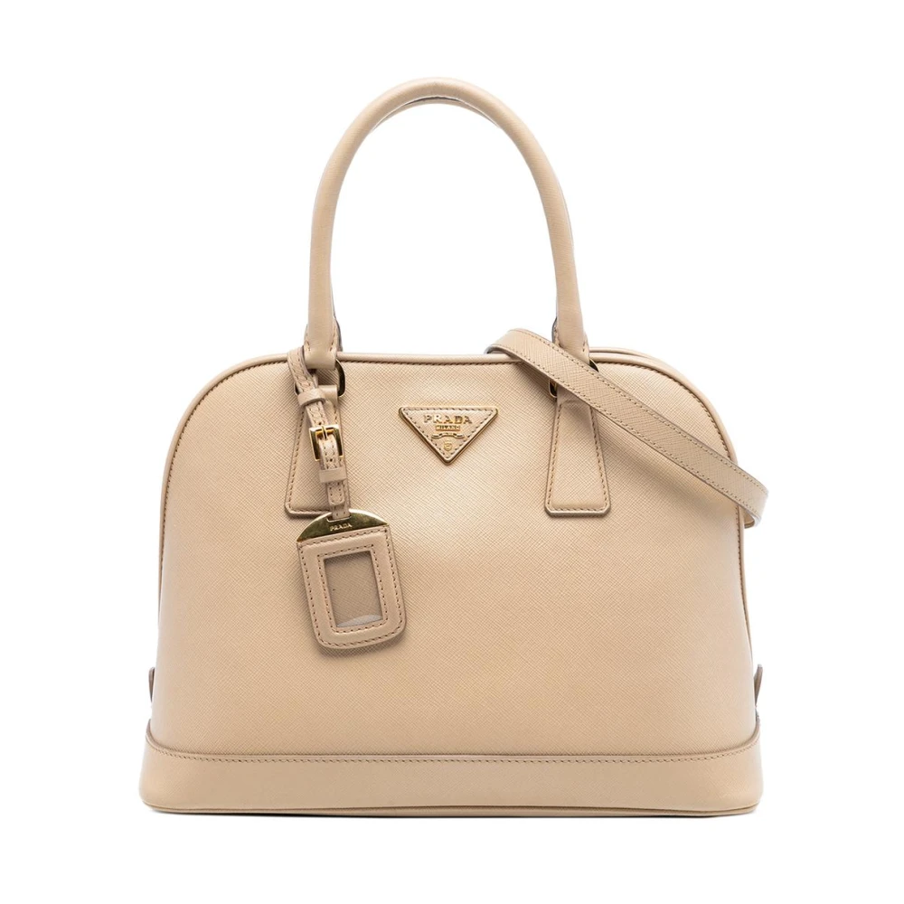 Prada Vintage Women's Brown Pre-Owned Structured Leather Satchel