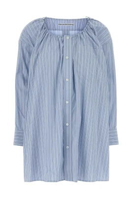 Broderad poplinskjortklänning