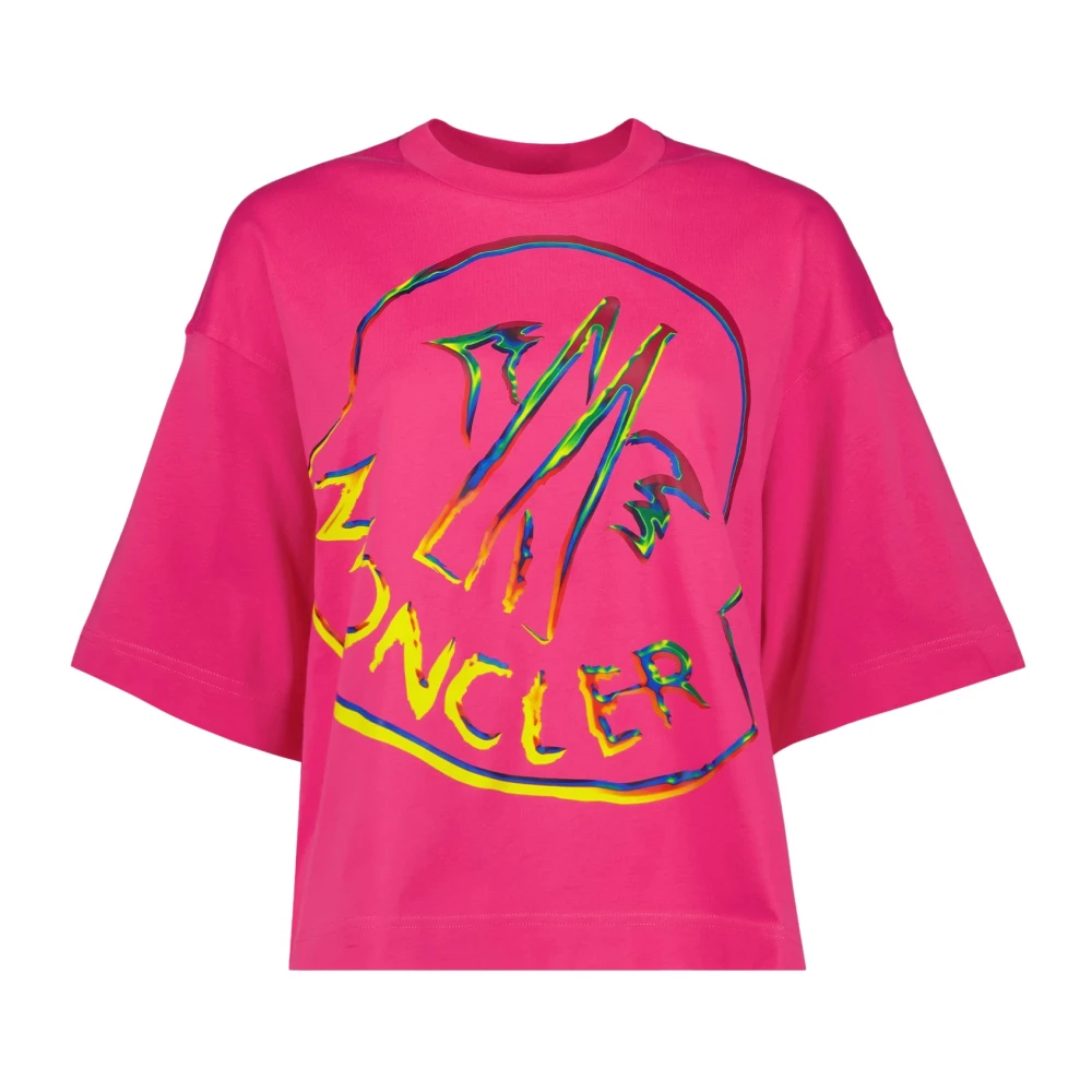Moncler Logo Oversized T-shirt Pink, Dam