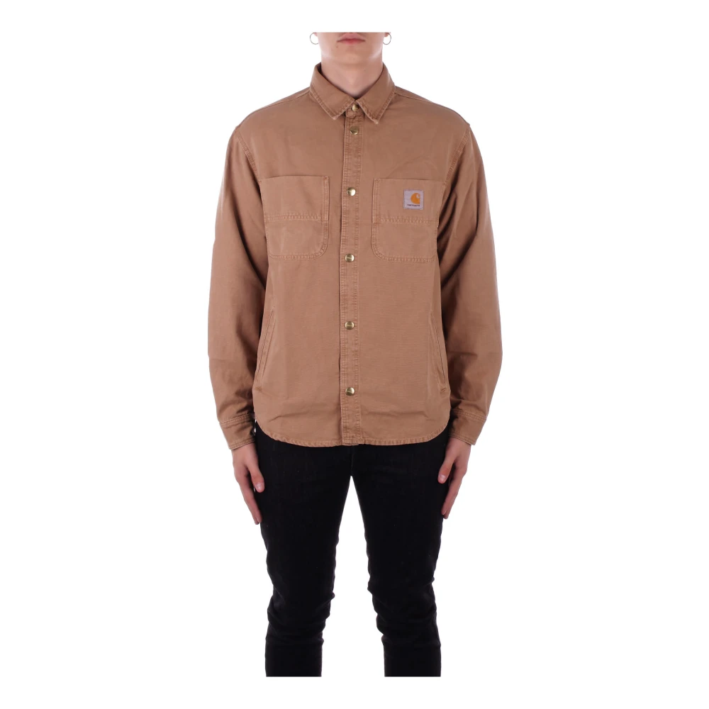 Carhartt WIP Logo Zijkant Shirt met Zakken Brown Heren