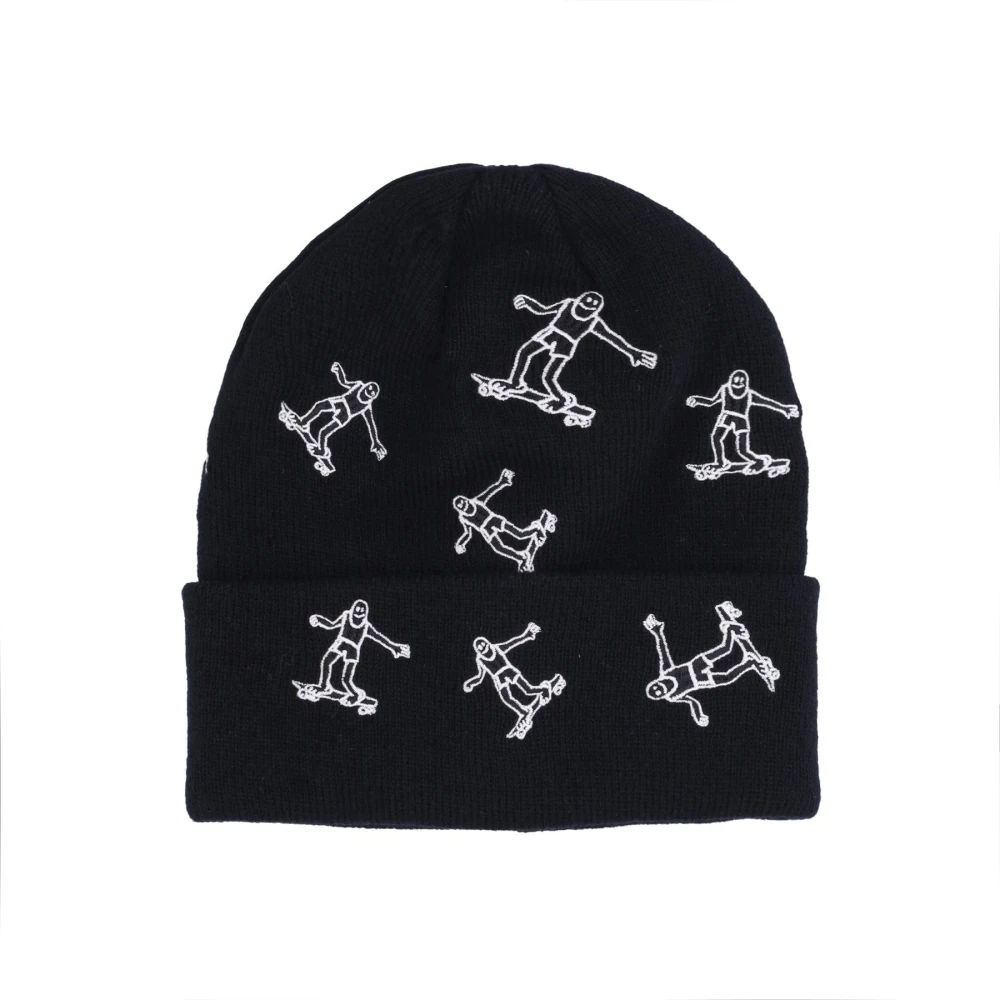 Thrasher Zwarte Beanie Muts met Geborduurd Logo Black Heren