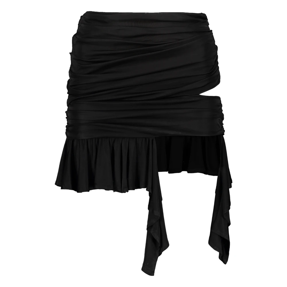 Andrea Adamo Draped Ruffled Mini Skirt Black Dames