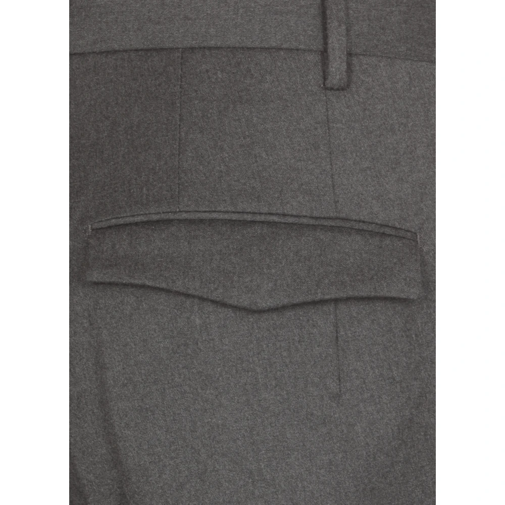 PT Torino Grijze wollen broek met zakken Gray Heren
