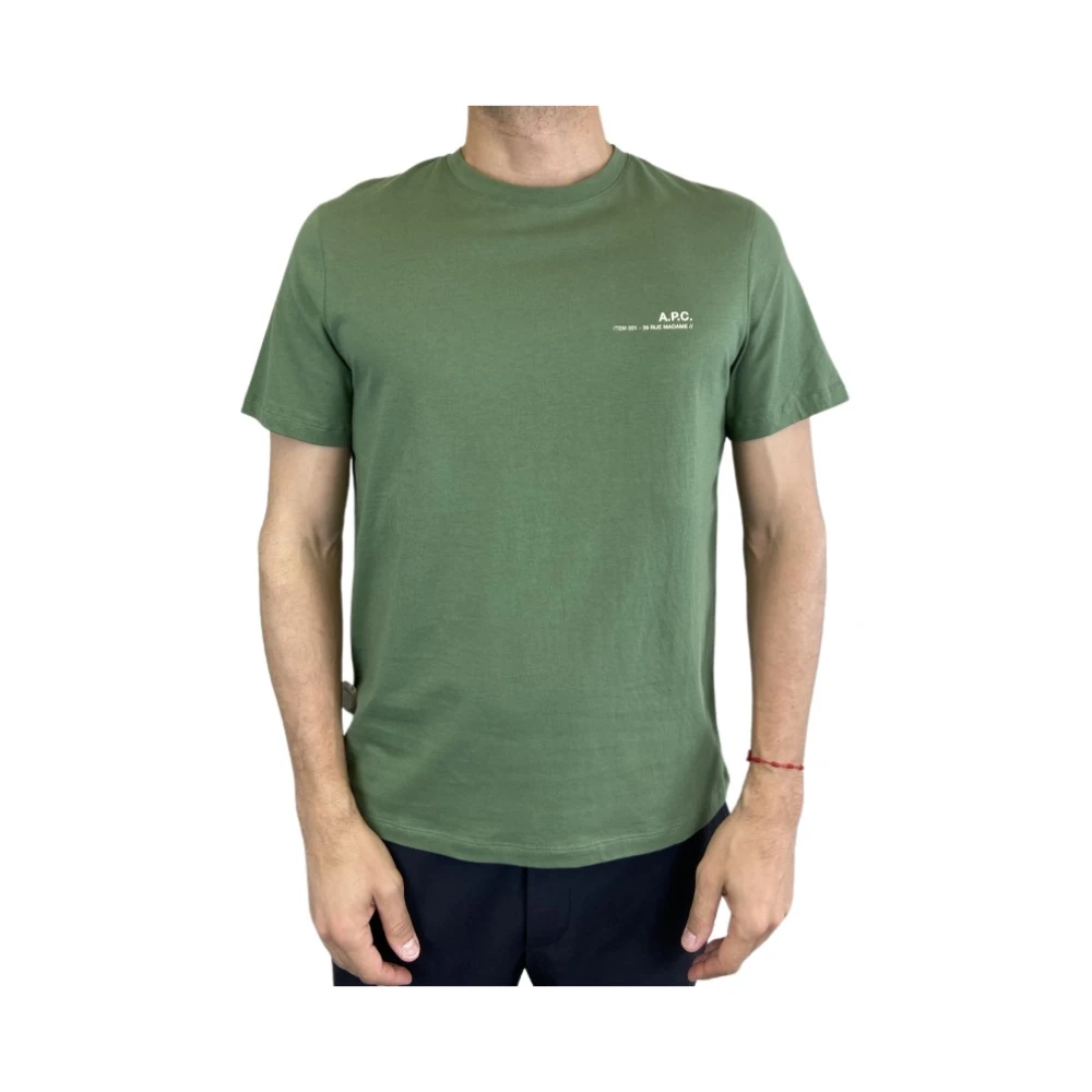 A.p.c. Groene korte mouw T-shirt Green Heren