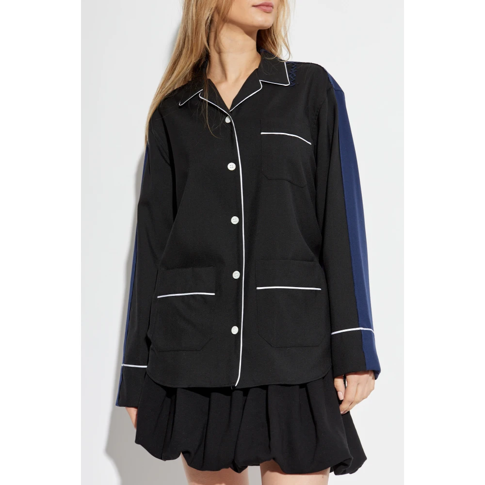 Marni Wollen shirt met vintage effect Black Dames