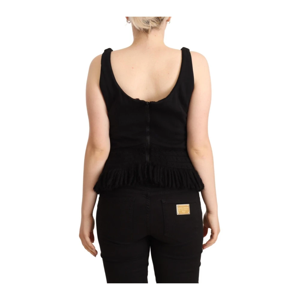 Ermanno Scervino Mouwloze Designer Tanktop in Zwart Black Dames