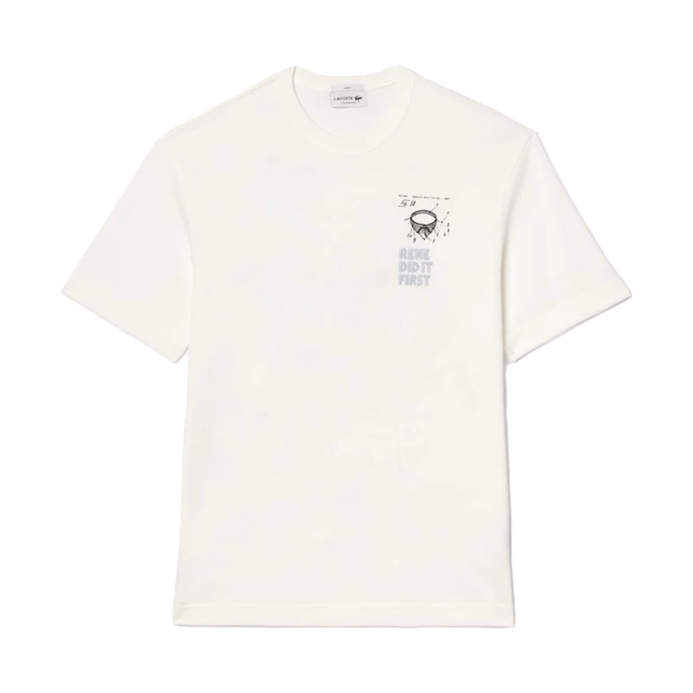 Lacoste René Did It First piqué T-shirt Wit