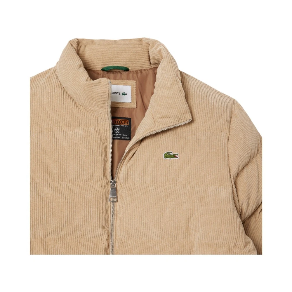 Lacoste Velours Gewatteerde Winterjas Beige Heren