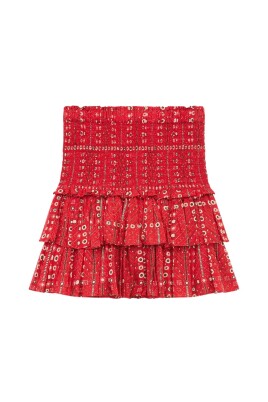 jupe-en-coton-rouge