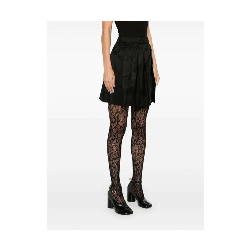 Simone Rocha Geplooide Zwarte Rok Elastische Taille Black Dames