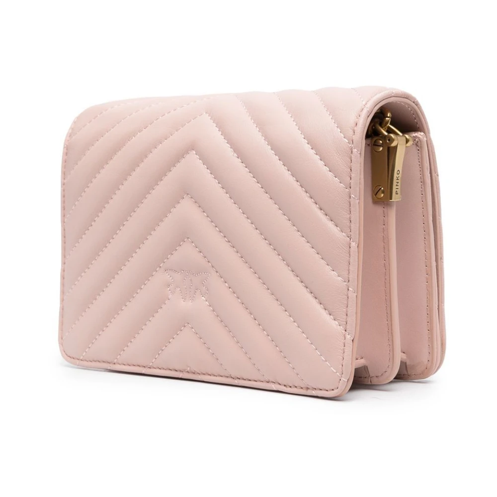 pinko Matelassé Schoudertas met Goudkleurige Hardware Pink Dames