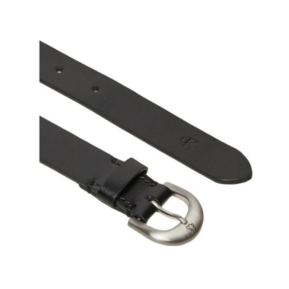 Calvin Klein Jeans Zwarte Leren Riem Tijdloze Stijl Black Dames