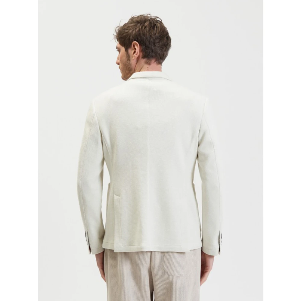 Gianni Lupo Witte Jas Slim Fit Zakken White Heren