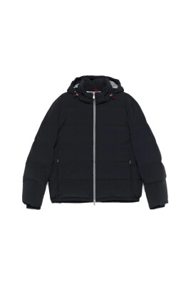 veste-bleue-matelassee-capuche-fermeture-eclair