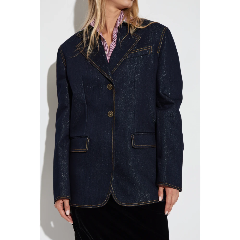 ETRO Loszittende denim blazer Blue Dames