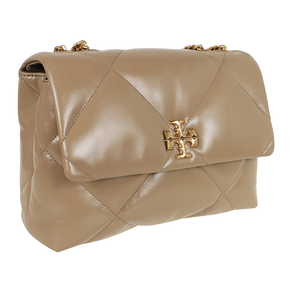 TORY BURCH Witte Schoudertas Diamant Gestikt Beige Dames