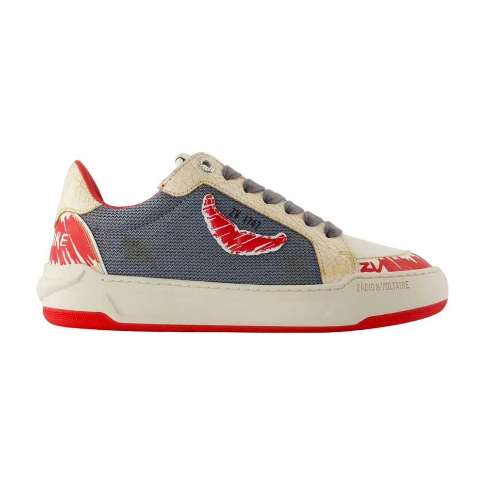 Zadig & Voltaire Rode Leren Fly Wings Sneakers Dames Schoenen Veelkleurig Multicolor