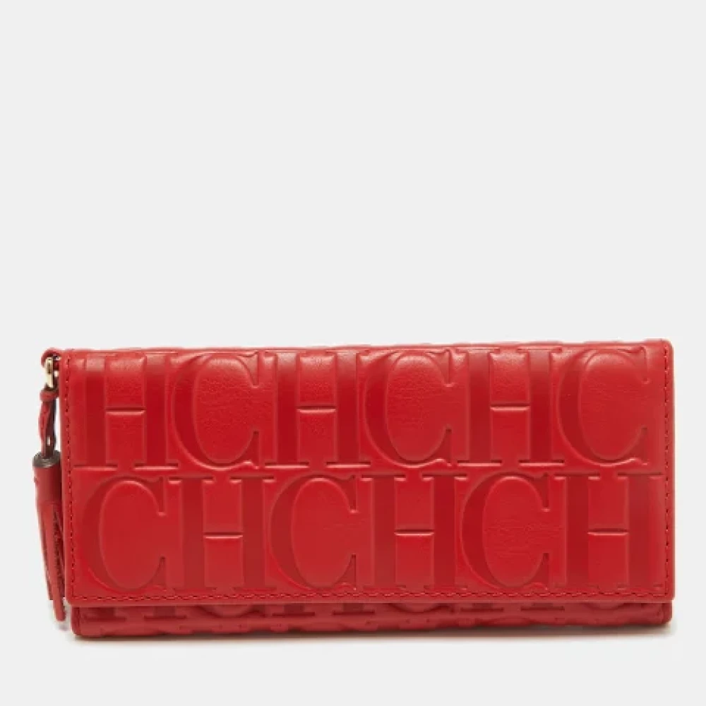 Carolina Herrera Pre-owned Leather wallets Red Dames