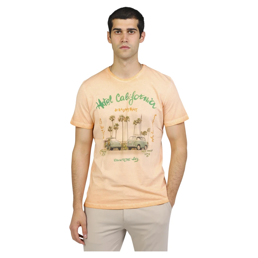 BOB Gedrukt T-shirt voor stijlvolle uitstraling Orange Heren