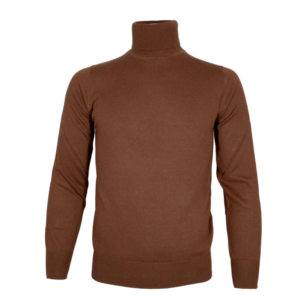 Cashmere Company Bruine Cashmere Zijde Slim Fit Trui Brown Heren