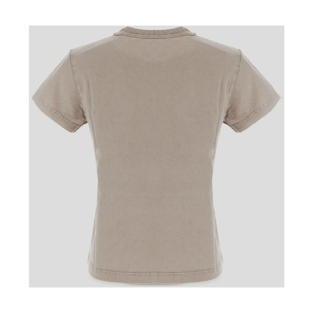 T by Alexander Wang Katoenen Shrunken Tee Beige Dames