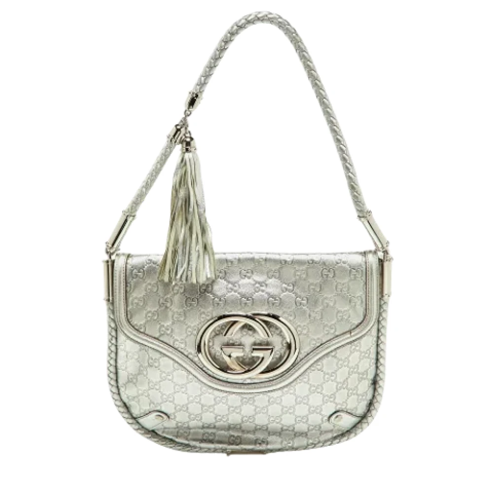 Gucci Vintage Pre-owned Leather handbags Gray Dames