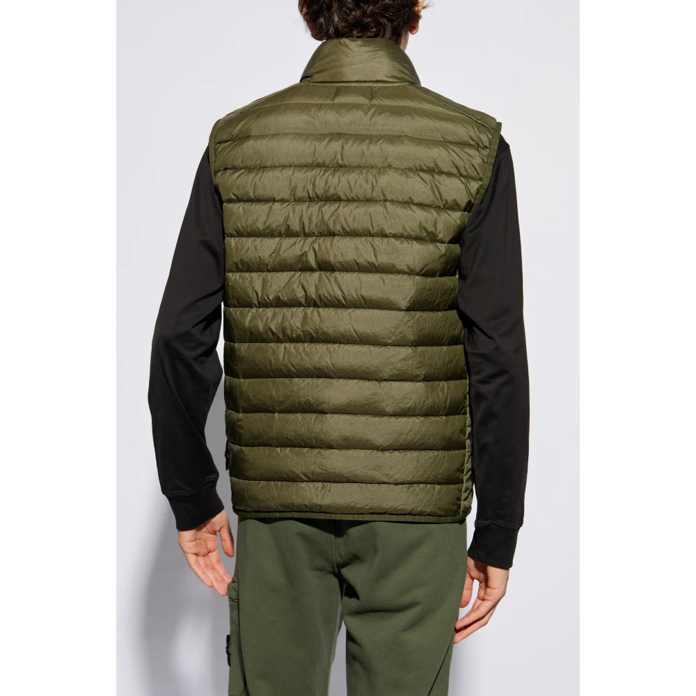 Stone Island Vest met een opstaande kraag Green Heren