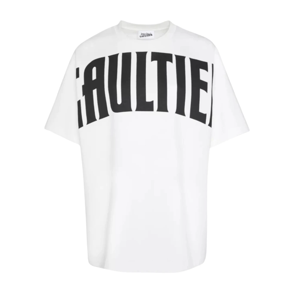 Jean Paul Gaultier Wit Logo T-shirt Oversize Ronde Hals White Dames
