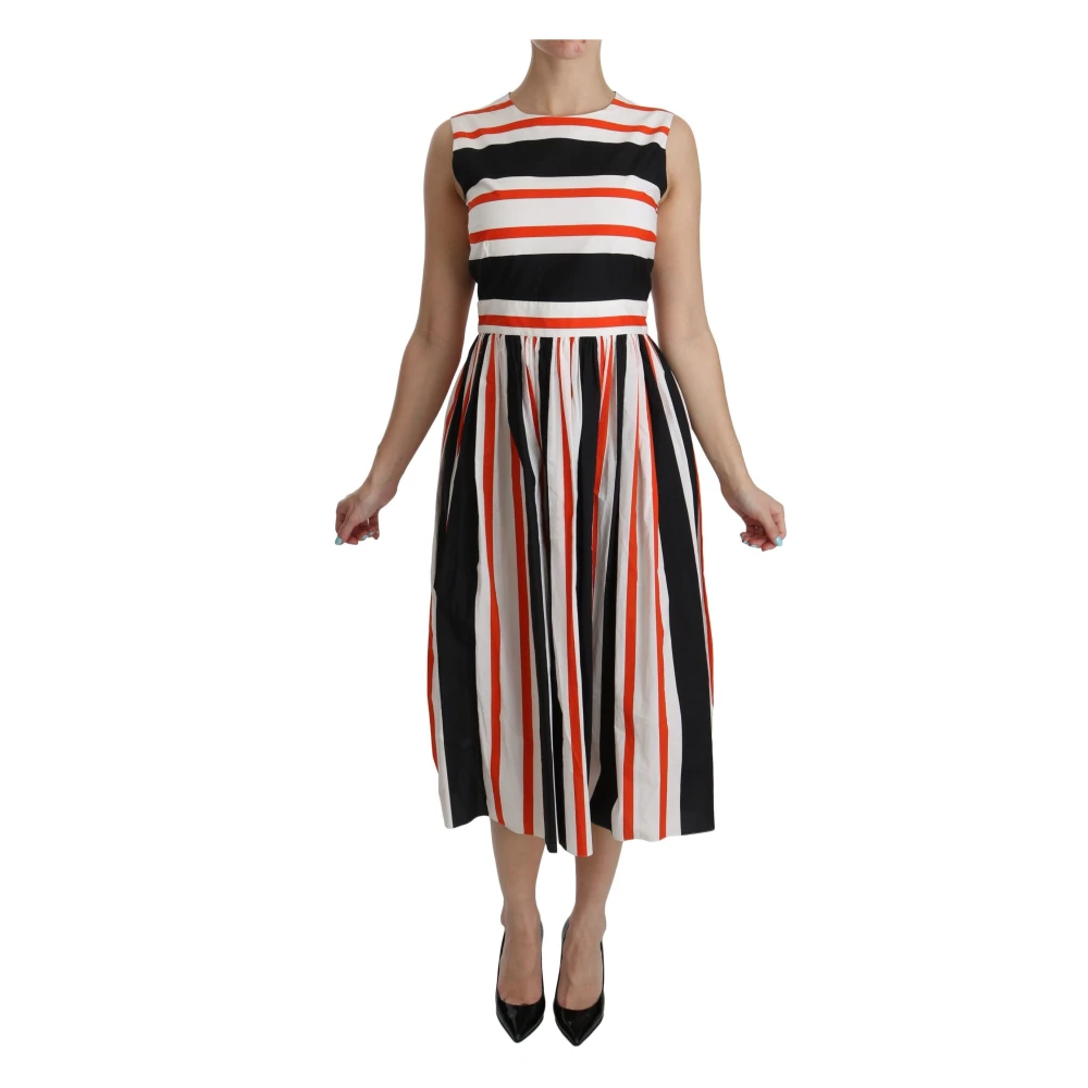 Dolce & Gabbana Women's Striped A-Line Pleated Midi Dress