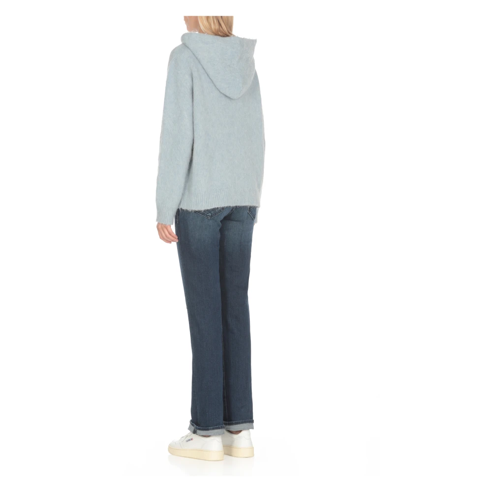 Autry Lichtblauwe Wollen Hoodie Trui Blue Dames