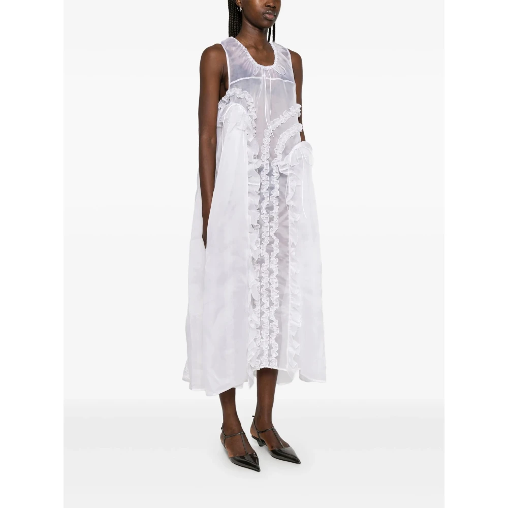 Cecilie Bahnsen Witte Voorbind Mouwloze Jurk White Dames