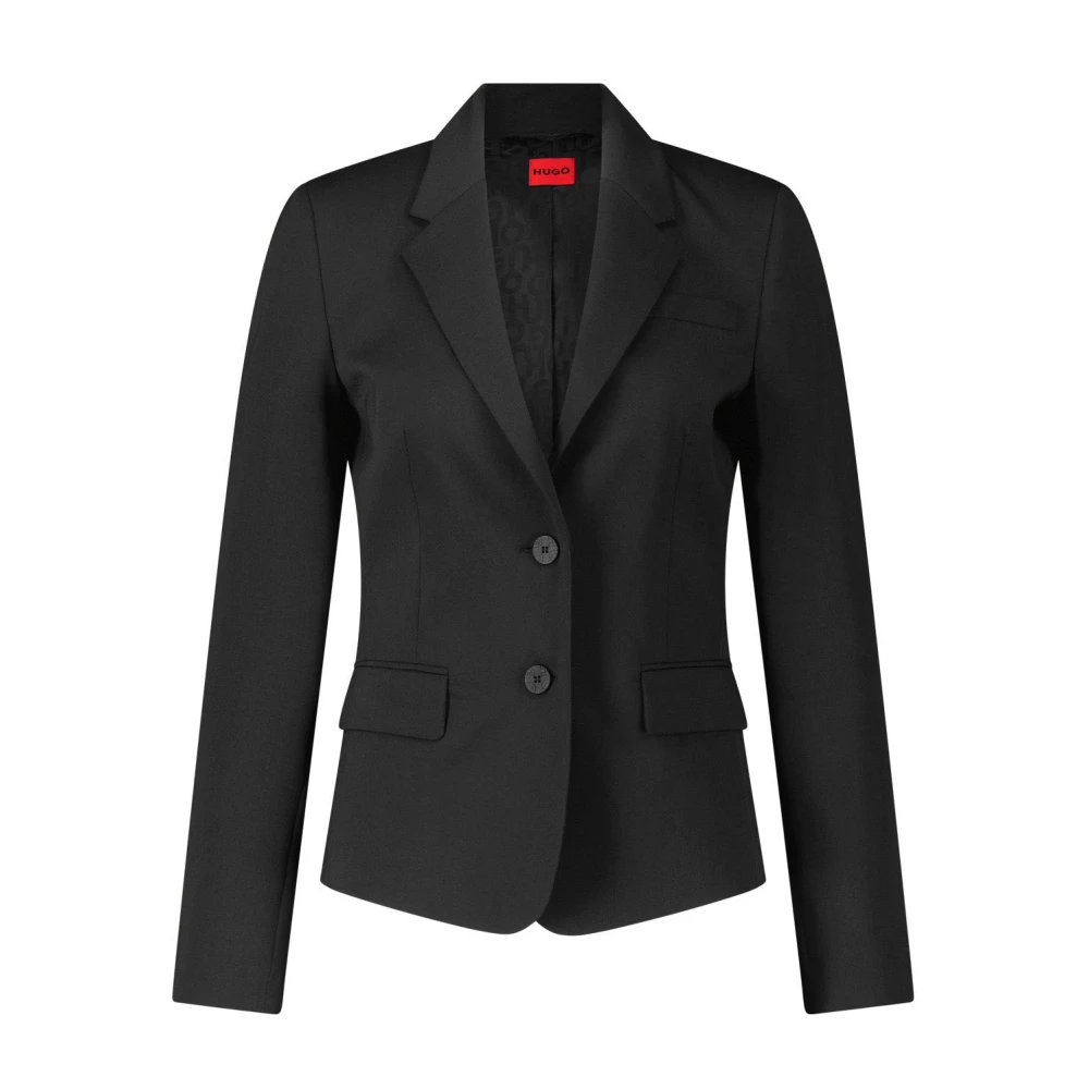 Hugo Boss Getailleerde Blazer Aredana met Wol Black Dames