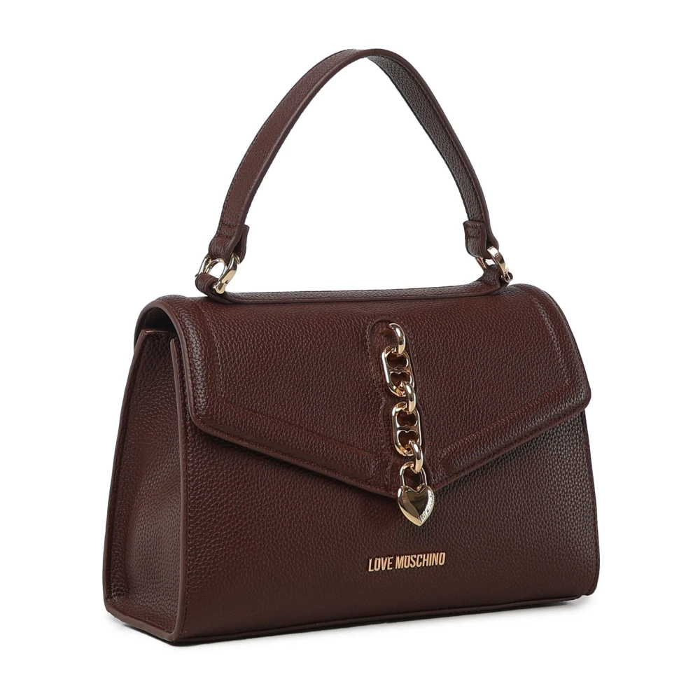 Love Moschino Bruine Bezaaid Hart Tas Brown Dames