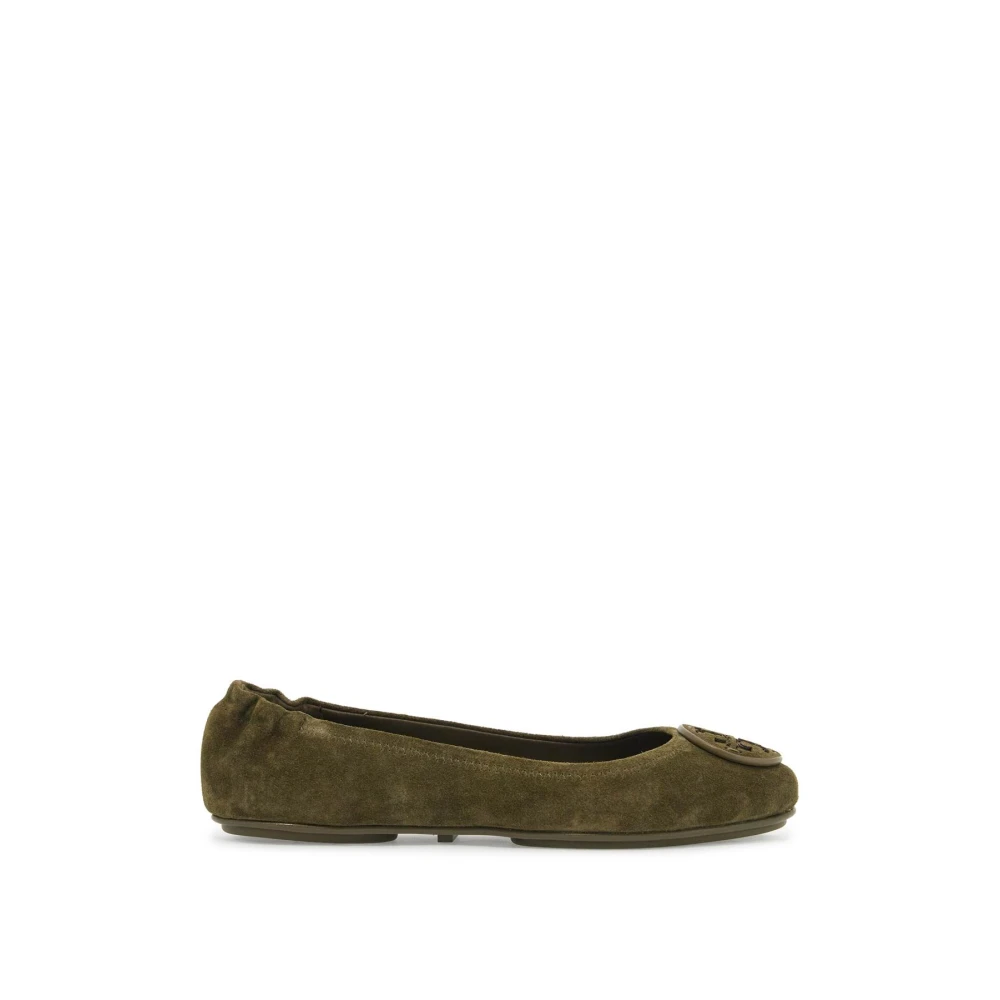 Tory Burch Women's Green Suede Minnie Ballet Flats - Ballerina Shoes - 5 Uk- Shoes