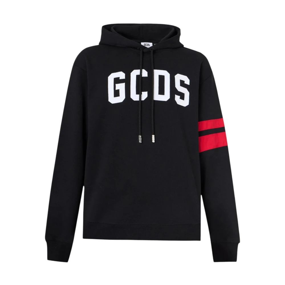 Gcds Black Hoodies, Male, M, Logo Regular Hoodie