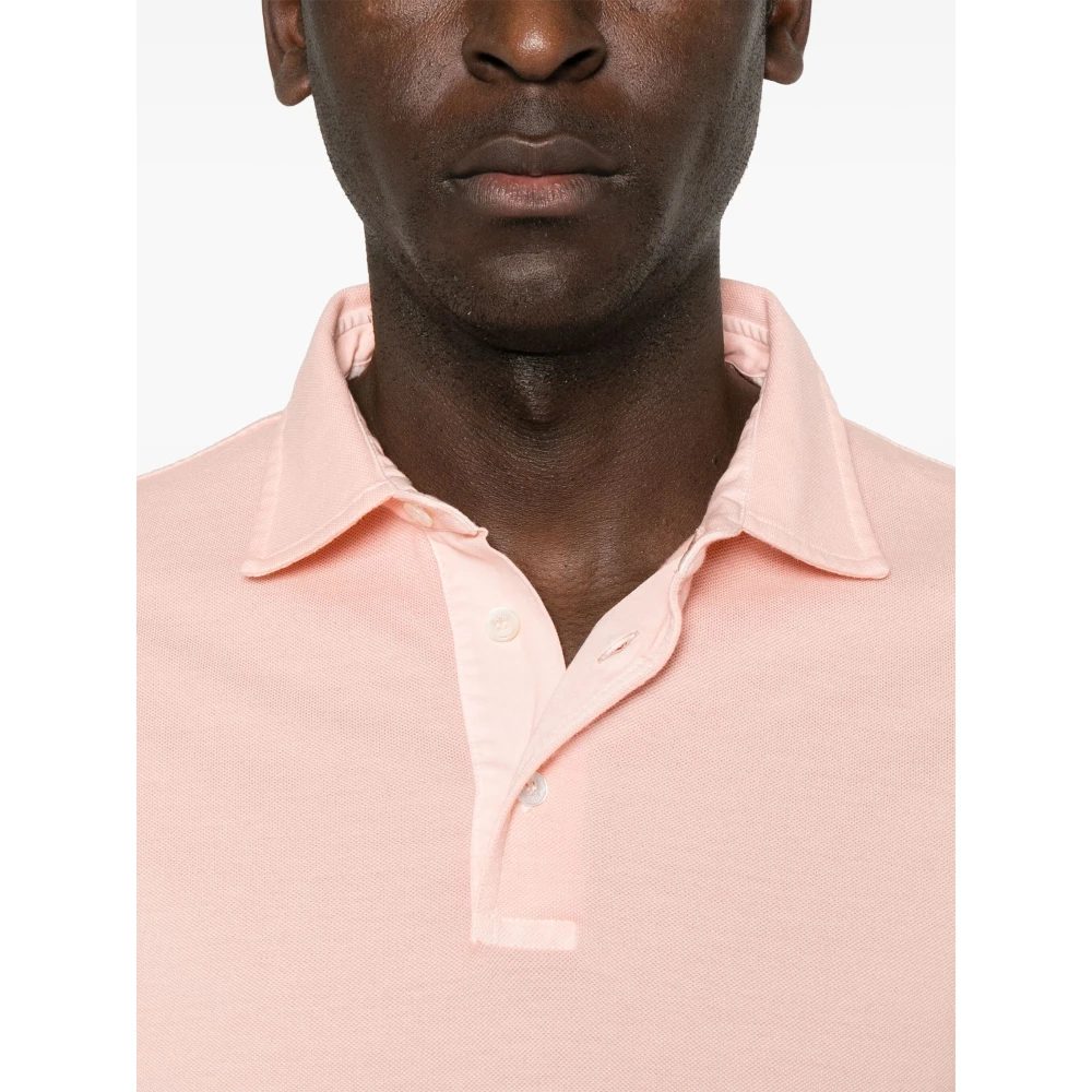 Fedeli Klassieke Katoenen Poloshirt Pink Heren