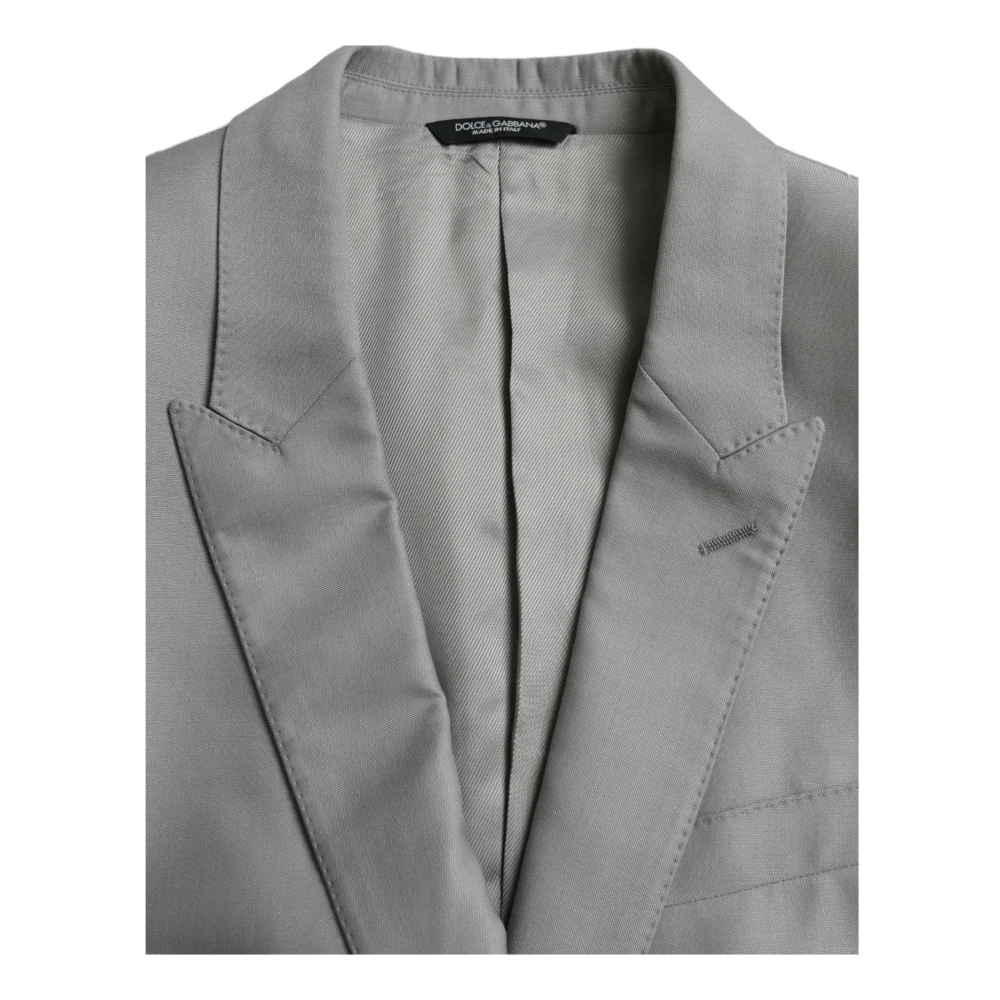 Dolce & Gabbana Grijze Wol Blazer Slim Fit Gray Heren