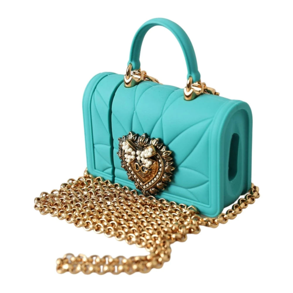 Dolce & Gabbana Siliconen Schoudertas met Hartversiering Blue Dames